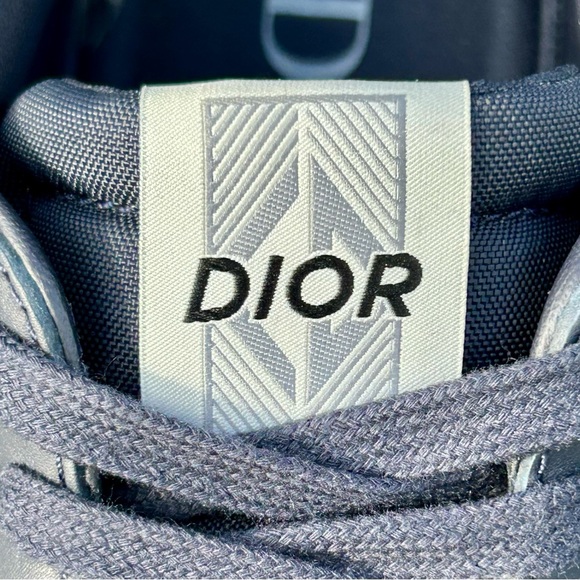 DIOR M-B101 SNEAKER CD DIAMOND MONOGRAM LOGO NAVY BLUE LEATHER SZ 40 NEW! - Picture 8 of 16
